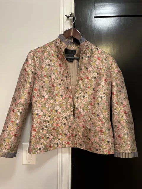 Derek Lam Crosby Embroidered Floral Ornate Jacket / Blazer Pink Multi Size 8.