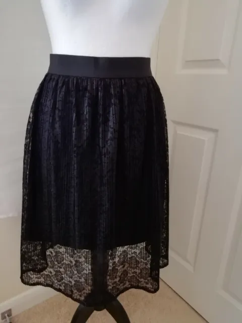 Next Skirt Black Flare Lightweight Gothic Size UK 18 NEW