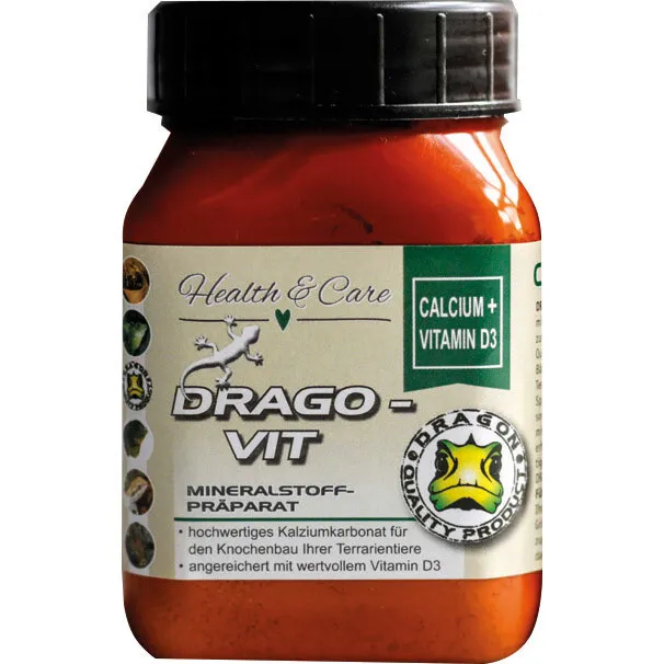 DRAGO-VIT Calcium + Vitamin D3 für Reptilien - Starke Knochen - 150 g / RS-20
