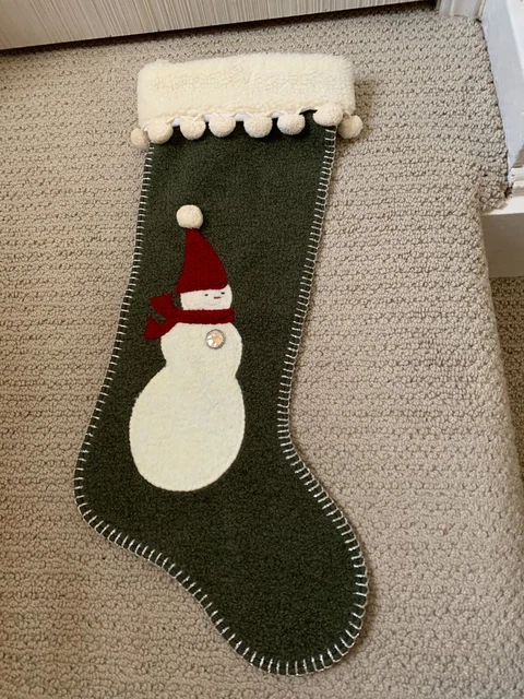 Woof & Poof Vintage Christmas Stocking with SNOWMAN 2000 Woof & Poof Vintage Christmas Stocking with SNOWMAN 2000