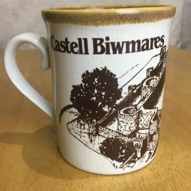 Vintage Castell Biwmares Ceramic Mug The Welsh Beaker Company Beaumaris Castle