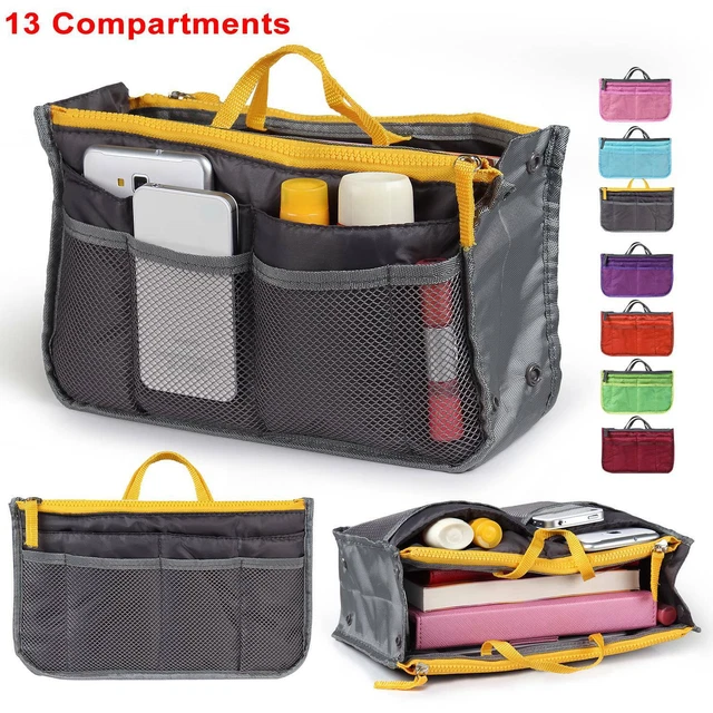 WOMEN LADY TRAVEL Insert Handbag Organiser Purse Large Liner Organizer