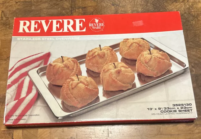 Revere Ware Baking Pan Stainless Tray Cookie Sheet Serving Roaster 9x13  x0.75