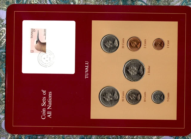 Coin Sets of All Nations Tuvalu 1985 UNC $1,50,20,10,5,2,1 cents 2MY88