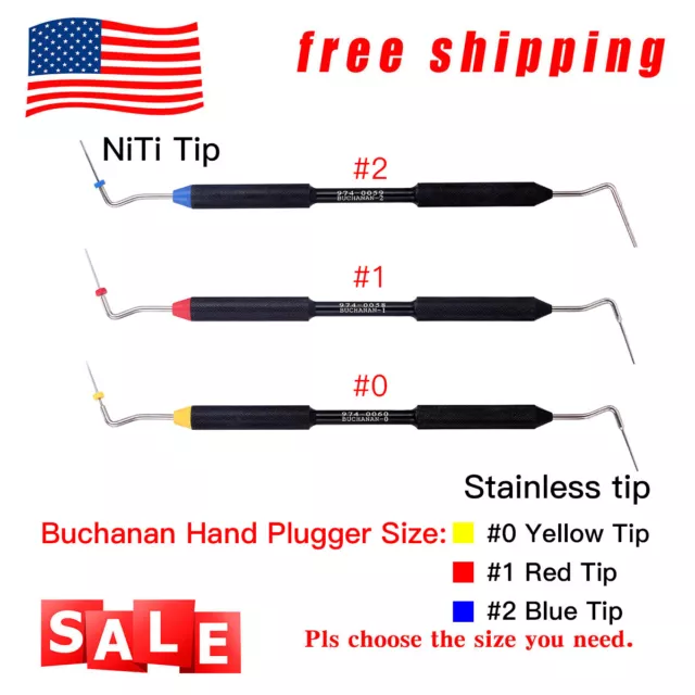 Dental Sybronendo Endo Buchanan Hand Plugger Tip Fill Obturation Size 0# 1# 2#