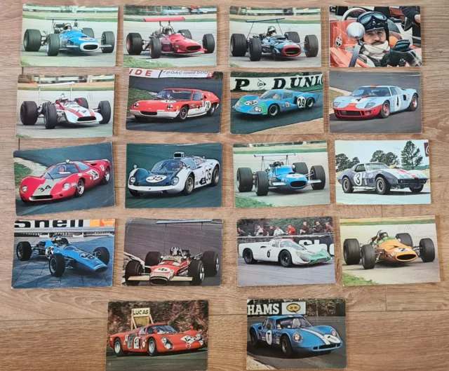 Lot de 18 carte postale ancienne collection L'automobile Formule 1 1968