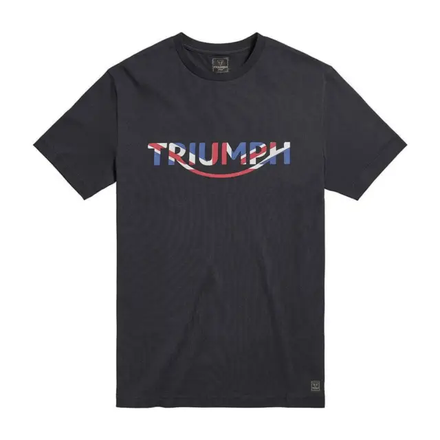 Genuine Triumph Motorcycles Orford Union Flag Triumph Logo Print T-Shirt Black