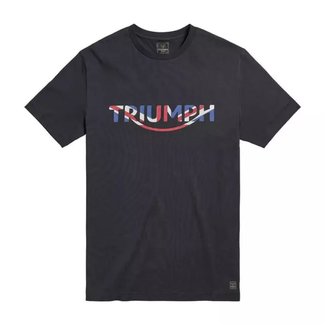 Genuine Triumph Motorcycles Orford Union Flag Triumph Logo Print T-Shirt Black