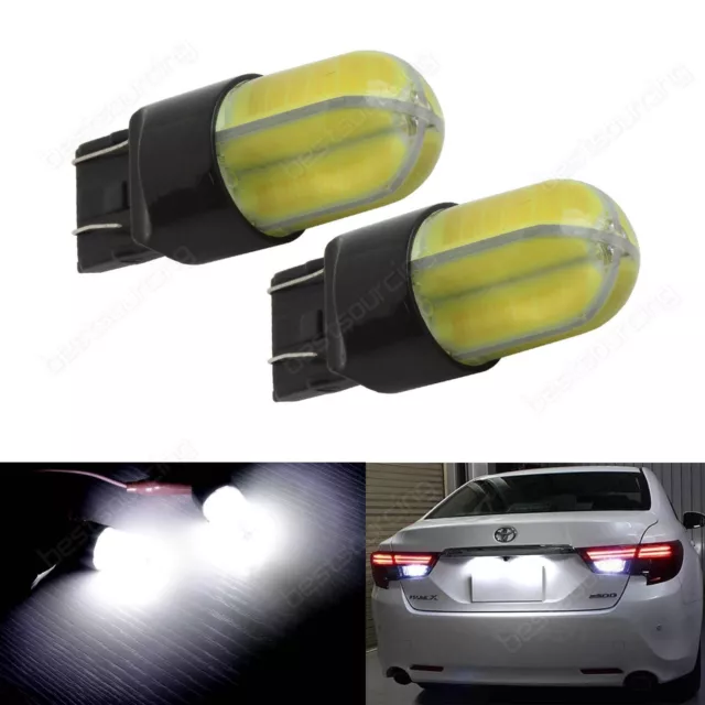 2x T20 580 7443 W21/5W LED Ampoules 8 COB Voiture feu clignotant arrière Blanc