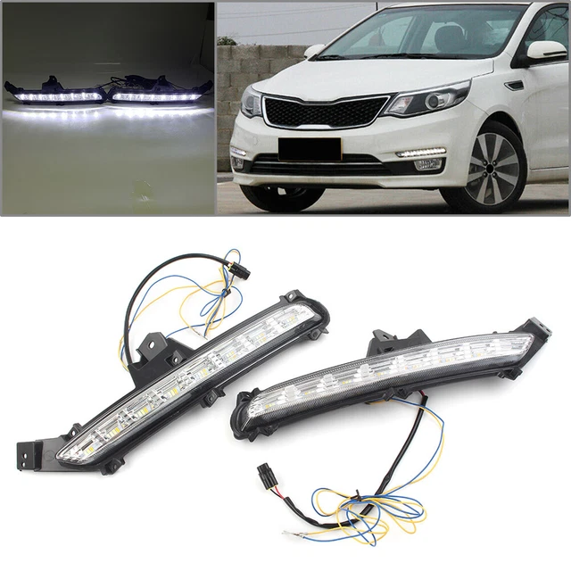 2 pz luci di marcia diurne LED ABS sinistra e destra DRL per KIA K2 2015-2016