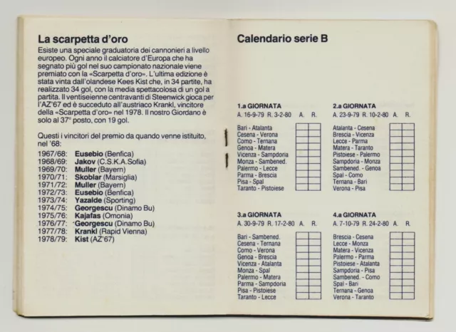 Calendario da tasca Calcio 1970-1971 Serie A e Serie B Viamal R503 ^