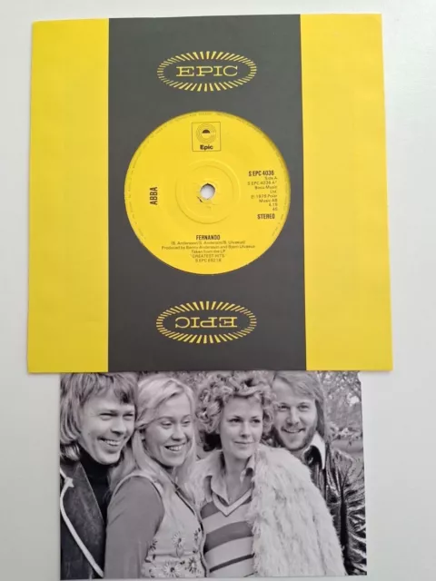 Abba " Fernando " Original 1976 Epic Records UK 7"Single 45rpm