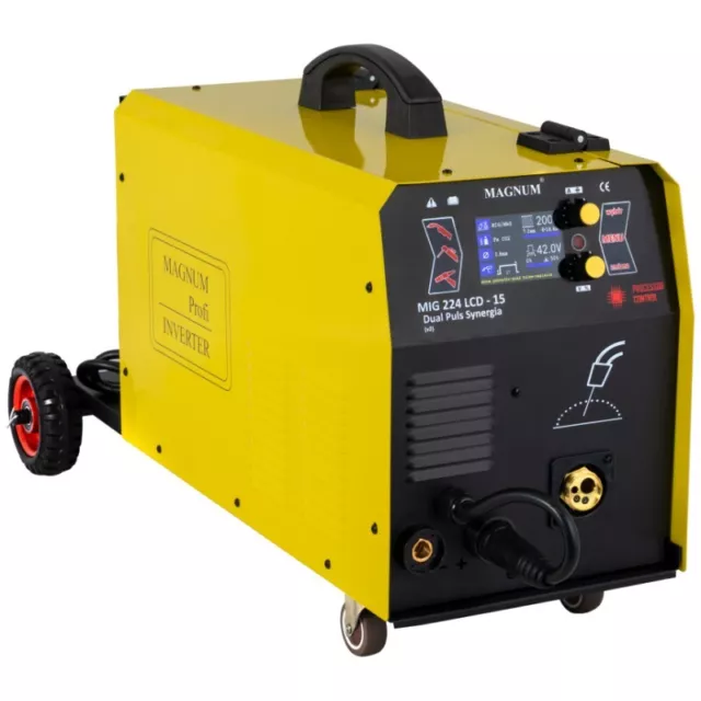 Magnum® WELDER MIG 224 LCD - 15 DUAL PULS SYNERGY V2 200A/60% 230V, MB24/3 4x4