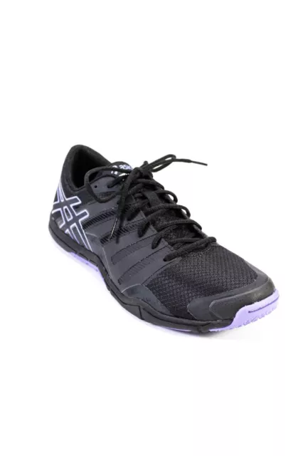 Asics Womens Knit Met Conviction Trainers Sneakers Black Iris Size 10