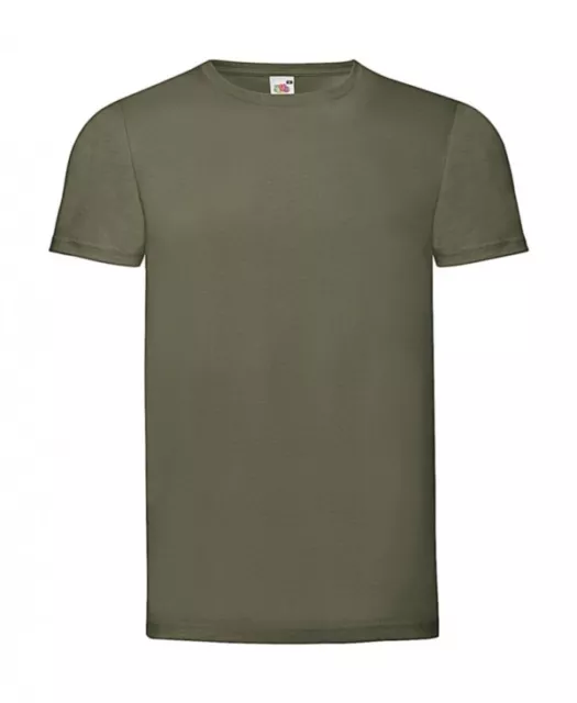 T-shirt FRUIT OF THE LOOM maglietta ADERENTE maglia UOMO manica corta FIT #