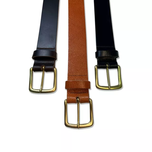 Men's Buffalo Leather Belt - Full Grain Leather - Solid Brass Buckle - UK Made 2
