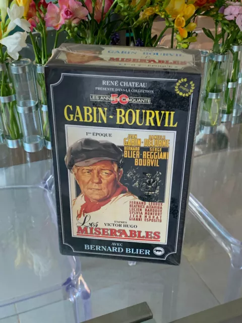 Coffret VHS rené chateau "Les misérables " gabin-bourvil , neuf scéllé .