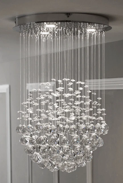 Next Chrome Anastasia 3 Light LED Ceiling Light Pendant Chandelier Home Decor