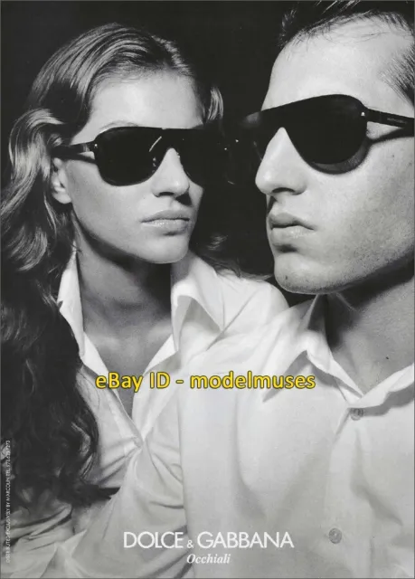 DOLCE & GABBANA Eyewear 1-Page Magazine PRINT AD Spring 2000 GISELE BUNDCHEN