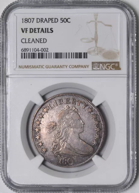 1807 Draped Bust Early US Half Dollar 50C - NGC VF Details -