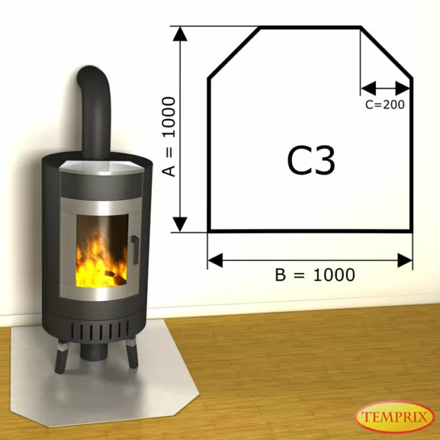 Estufa Placa Del Suelo Protección de Chispas Plancha Acero Inox. Horno Bandeja