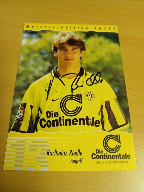 Carte Autographe Originale Karl-Heinz Riedle – BVB Borussia Dortmund – #S12783
