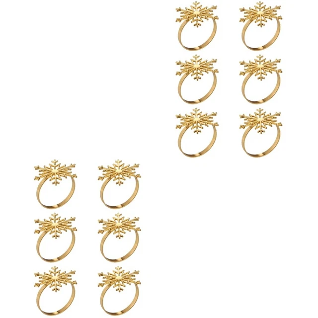 12 Pcs Christmas Snowflake Napkin Buckle Rings Alloy Banquet