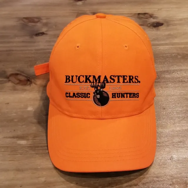 Buckmasters Hat Cap Strap Back Blaze Orange Hunting Classic One Size Casual Dad