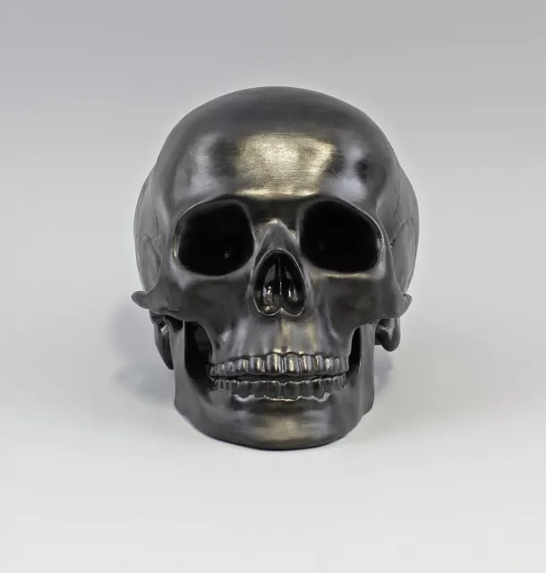 9944420 Porcelain Human Skull Kämmer Thuringia Color Black 22x15x15cm 2