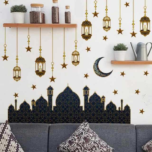 Islamic Muslim Wall Stickers - Lantern Moon Star Window Decal