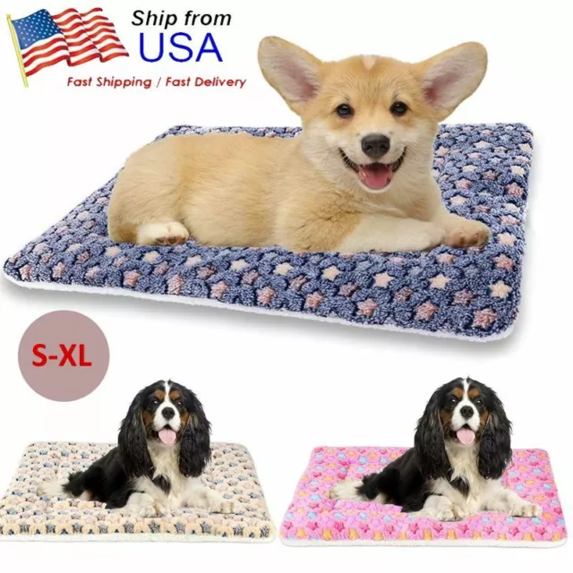 Self Warming Pet Bed Cushion Pad Dog Cat Cage Kennel Crate Soft Cozy Mat S/M/LXL