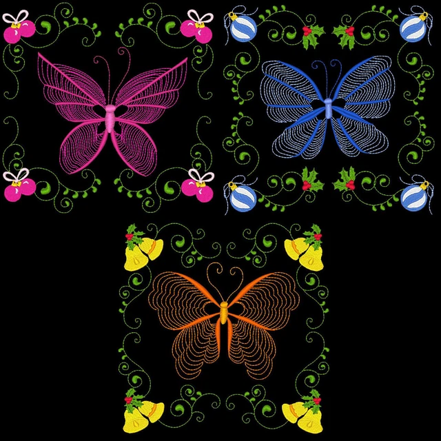 Christmas Flutterbys - 30 Machine Embroidery Designs (Azeb) 7