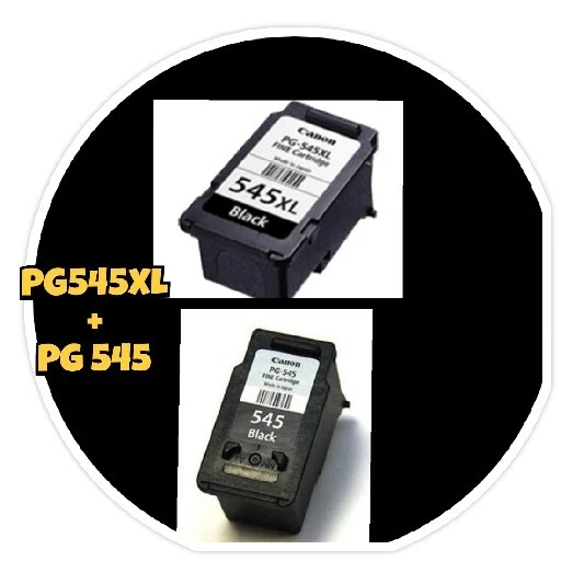 Cartucce Originali Rigenerate Canon Pg 545Xl Bk + Canon Pg545 Bk