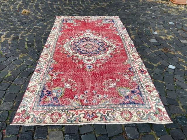 Vintage Rug, Turkish Rug, Large Rugs, Wool Rug, Home Decor rug  4,2 x 8,1 ft