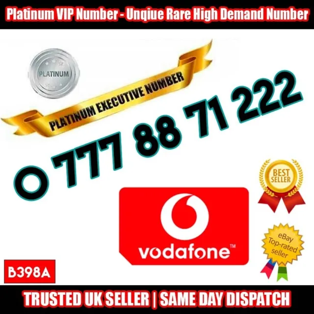 Platinum Number Golden Number VIP SIM - 0 777 88 71 222  - Rare Numbers - B398A
