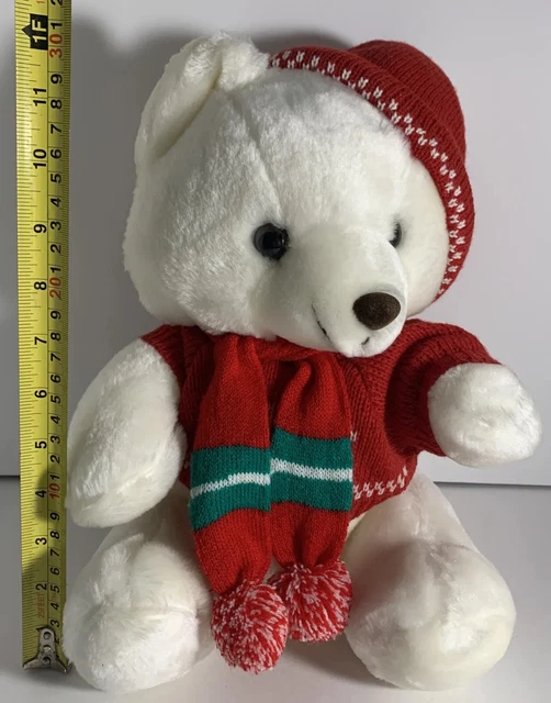 VINTAGE 1980S BELK'S Belkie Bear Collectible White Teddy Bear Christmas