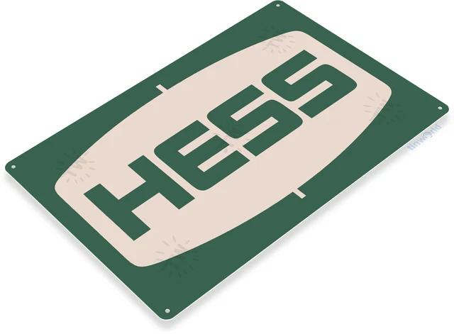 Hess Motor Oil Gas Station Logo Garage Service Retro Wall Decor Metal Tin Sign