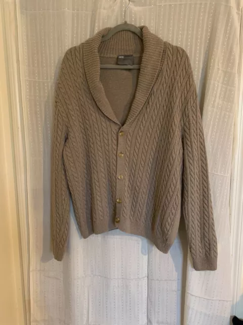 ASOS Cardigan Plus Size 3XL brown cable knit sweater button front cowl neck