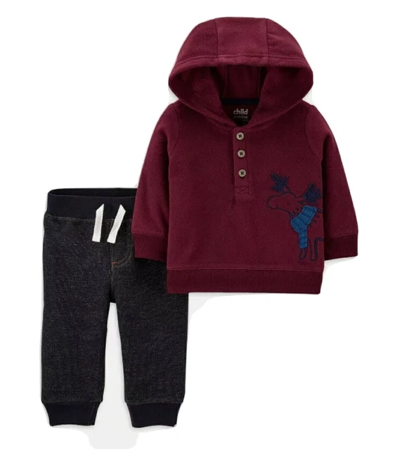 Child of Mine by Carters Baby Boys Outfit 2 Piece Set Size 0-3 Months NWT