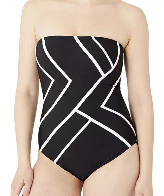 NWD Gottex Women's Bandeau One Piece Swimsuit, Mirage Black Size 44