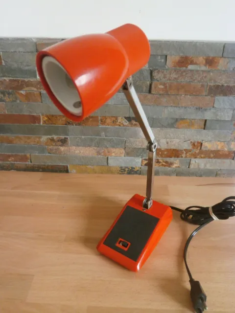 Ancienne lampe de bureau articulée MG made in hong kong vintage orange