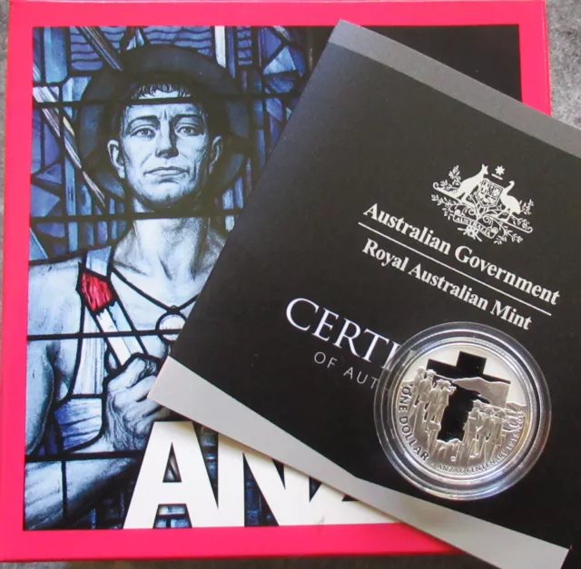 Australia 2015 ANZAC Centenary 1 Dollar Silver Proof Coin Coin  NIICE