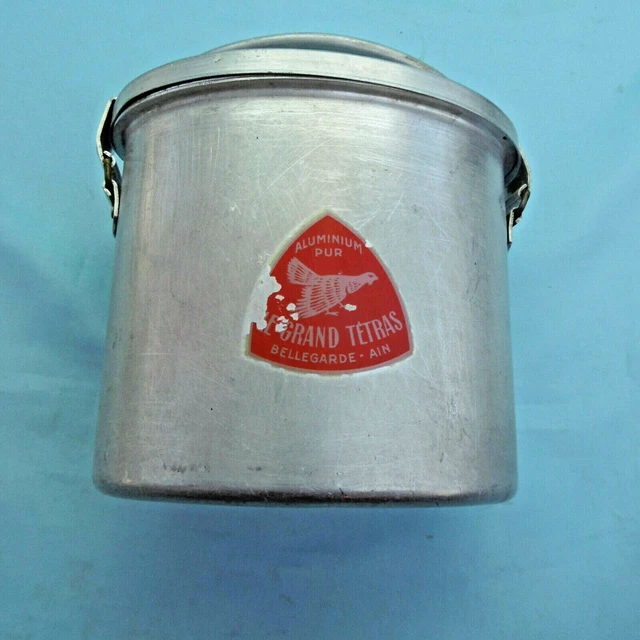 French Vintage Aluminum Canteen Box Advertising Le Grand Tetras Retro 1950's