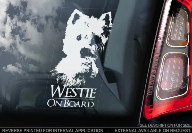 Westie - Car Window Sticker - West Highland White Terrier Dog On Board Sign TYP1