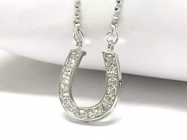 Horse & Western Jewellery Jewelry Ladies Womens  Horseshoe Necklace Silver