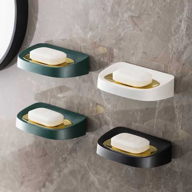 Soap Dish Holder Rack Bathroom Shower Bath Plastic Case Tray for Wall Mounted