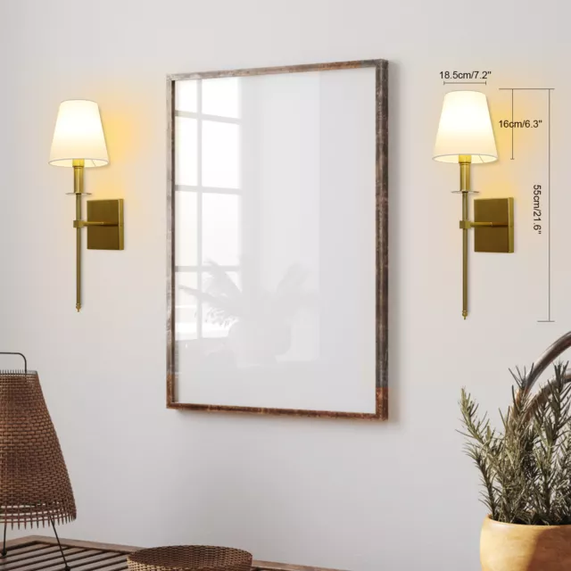 Juego de 2 juegos de luces LED de pared para dormitorio impermeables lámparas modernas de montaje en pared