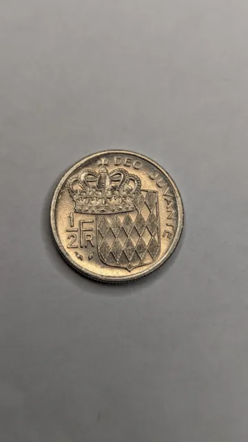 [🇲🇨Monaco] - 1/2 Franc (1977) High Grade Coin