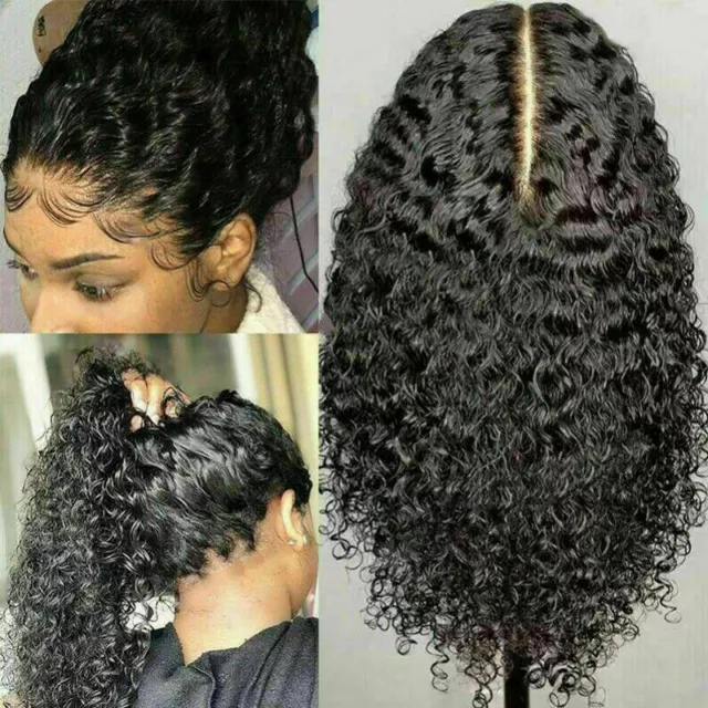 100% AAAA Human Hair Lace Front Wig Brazilian Human Long Curly Wavy Hair Wigs US