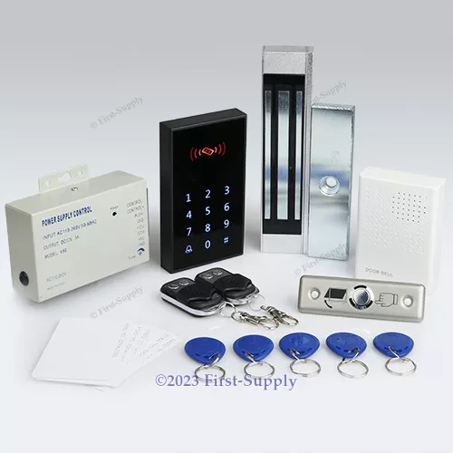 Touch-Keypad RFID Door Access Control Kit +180kg Magnetic Lock+ 2Remote Controls